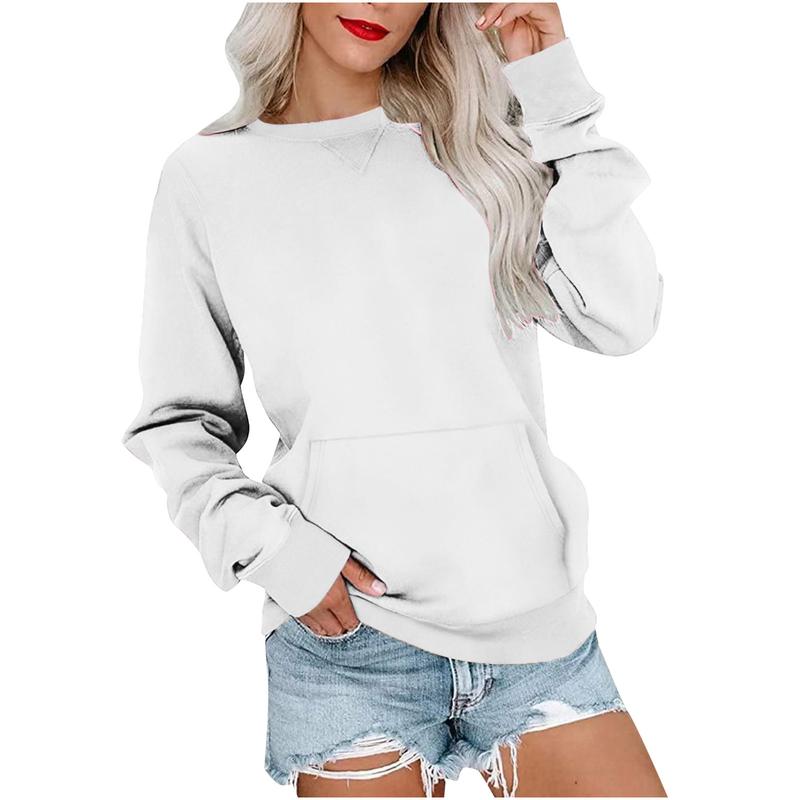 Women's 2023 Autumn and Winter New Solid Color round Neck Loose Long-Sleeved Women's Sweater