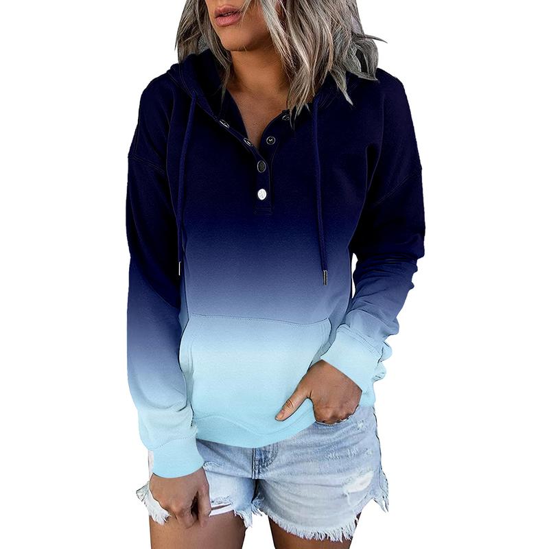 Magritta Hoodie for Women Tie Dye Sweatshirt Teen Girl Button Down Teen Tops Casual Long Sleeve Oversize Pullover