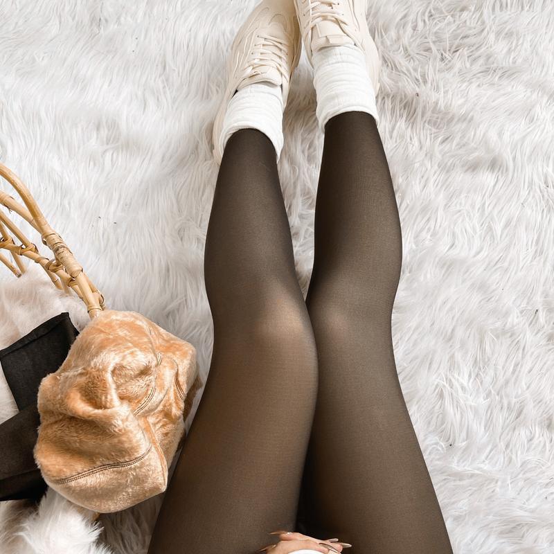 Christmas Gift  THE ORIGINAL! 4 SHADES • SIZE XS - 3XL • MAGIC FLEECE LINED LEGGINGS • CLOSED FOOT (LOOKS LIKE PANTYHOSE) Winter Comfort Fleece Tights Available in Plus Size and Brown Fur Womenswear Women