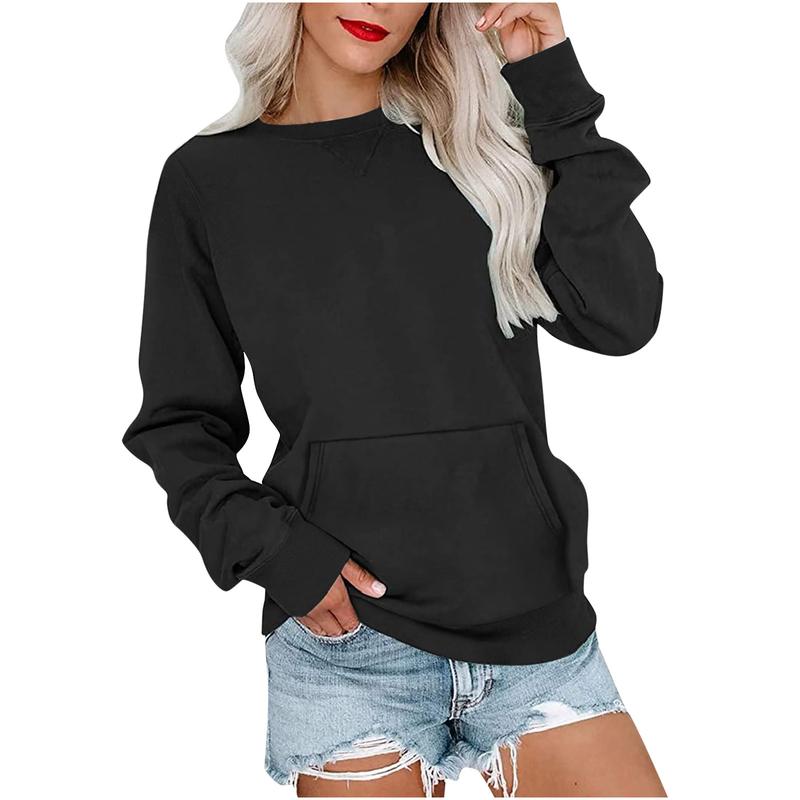 Women's 2023 Autumn and Winter New Solid Color round Neck Loose Long-Sleeved Women's Sweater