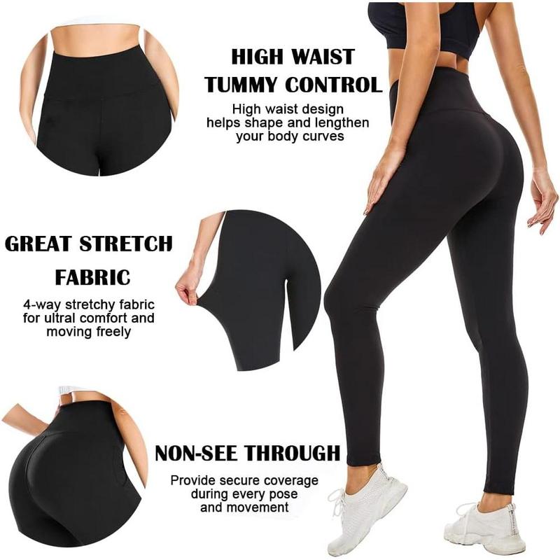 Soft Leggings for Women - High Waisted Tummy Control No See Through Workout Yoga Pants