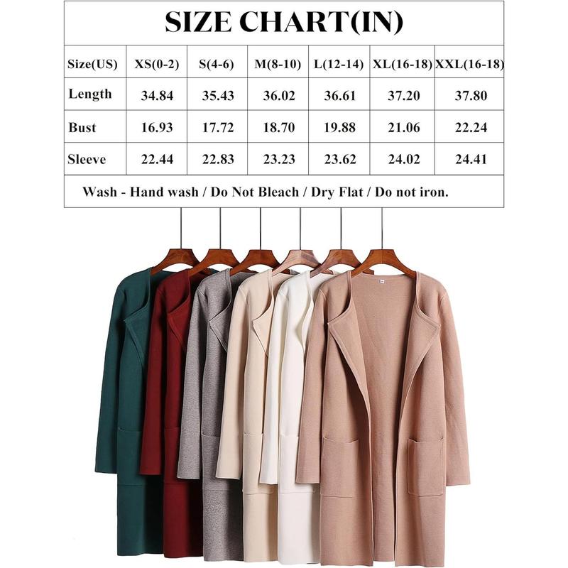 Women's Open Front Knit Lightweight Cardigan Casual Long Coatigan Sweater Lady Jacket Coat 2024 Fall Outerwear