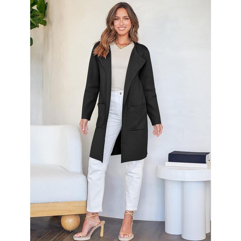 Women's Open Front Knit Lightweight Cardigan Casual Long Coatigan Sweater Lady Jacket Coat 2024 Fall Outerwear