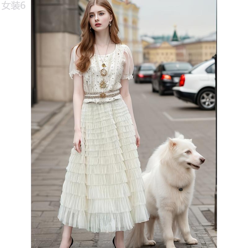 Multilayer Ruffles Tulle Skirt, Casual Fluffy Skirt For Spring & Summer, Women's Clothing Fabric Womenswear