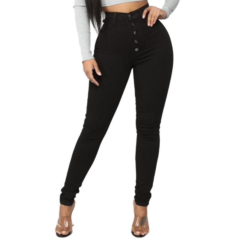 High Waist Button-fly Skinny Jeans Womenswear Bottom