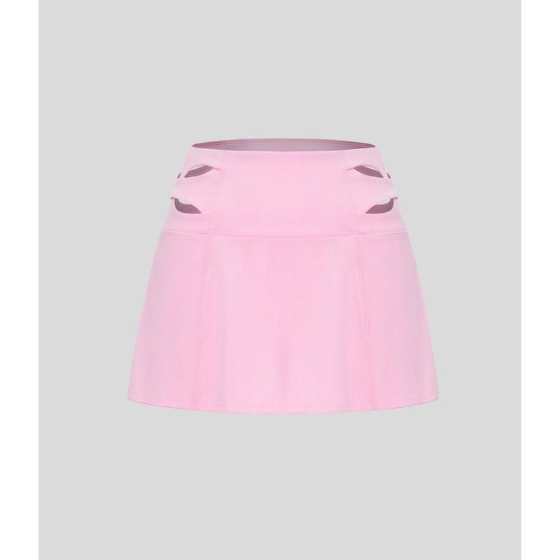 Halara Softlyzero™ Airy High Waisted Cut Out 2-in-1 Side Pocket Mini Flare Cool Touch Tennis Skirt-UPF50+