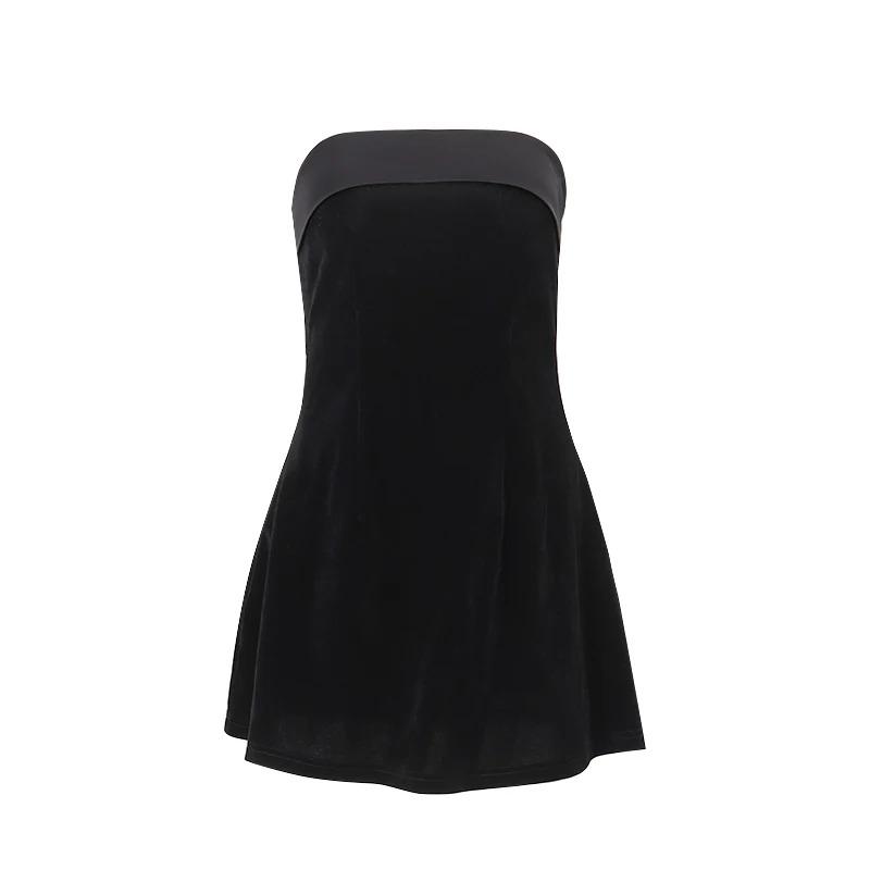 Elegant sleepveless slash-neck mini dress sexy bodycon backless A-line dress retro Evening Club party women vestidos