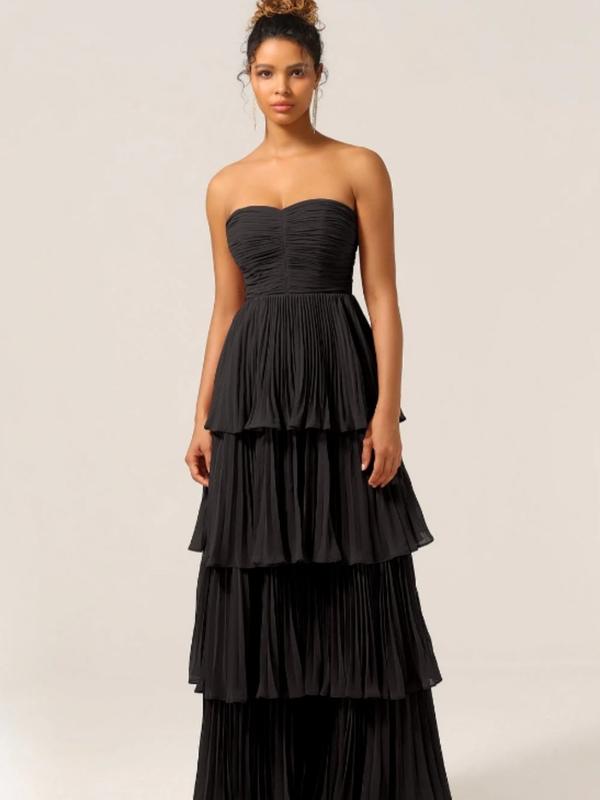 ZAPAKA Chiffon Tiered Dress-Multiple Colors-Birthday Wedding Party