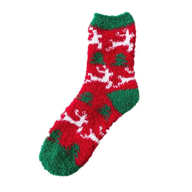 Soft Winter Holiday Fuzzy Socks - Festive Warm Fluffy Holiday Design - Comfort Womenswear