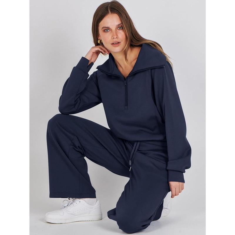 ANRABESS Women 2 Piece Outfits Sweatsuit Oversized Sweatshirt Sweatpants Tracksuit Sweat Lounge Matching Set 2024 Fall Trendy