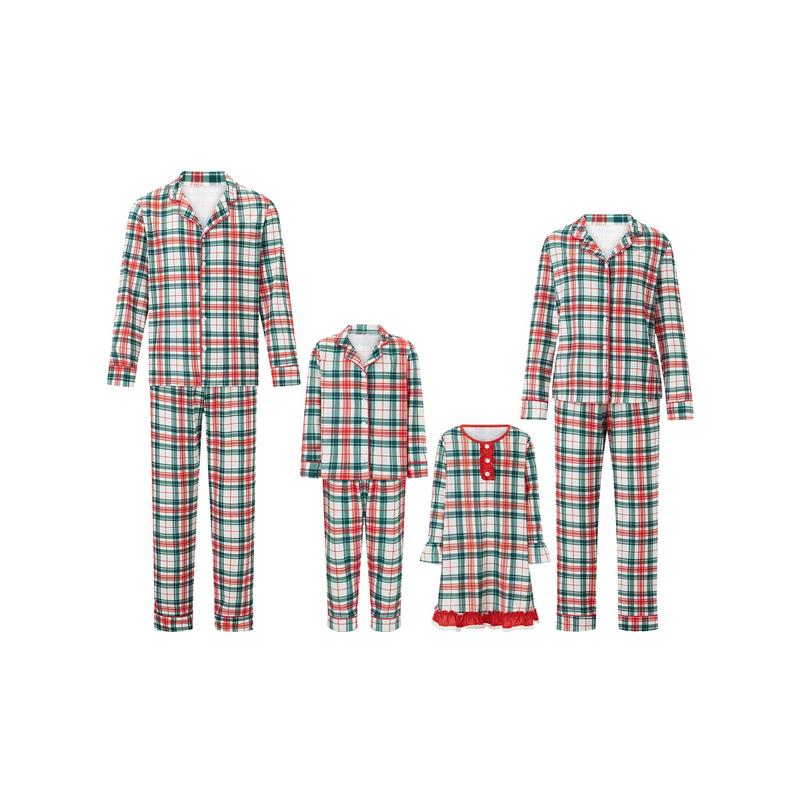 Plaid Print Matching Christmas Pajamas For Family Plaid Print Holiday Pajamas Sleepwear