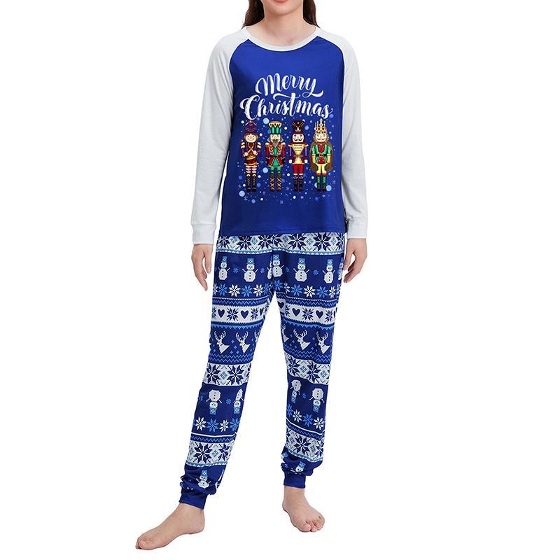 Family Matching Christmas Pajama Set, Snowman Print Raglan Sleeve Tops Elastic Waist Pants for Fall Winter Couple Clothing Sets