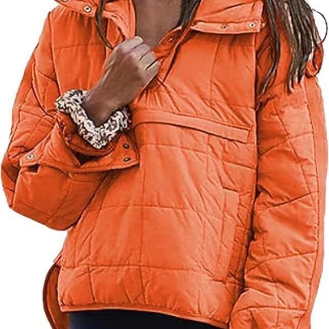 Women's Oversized Hooded Puffer Jacket - Lightweight Quilted Dolman Long Sleeve Winter Coat - Womenswear, Tops