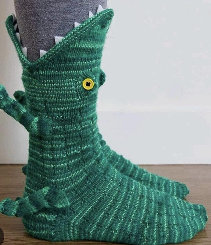 Knit Socks Unisex Novelty Shark Crocodile Shape Socks Floor Socks Winter Home Warm Socks Christmas gift