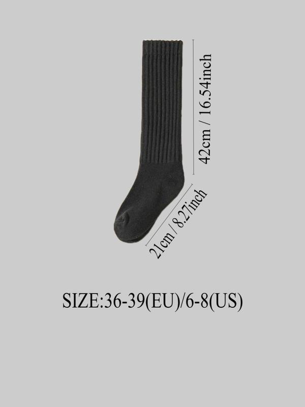 Women's Minimalist Solid Textured Crew Socks, Cozy Warm Ruched Scrunch Socks for Fall & Winter, Women's Baggy Socks for Daily Wear, Sports Socks Multipack, Stacked Socks