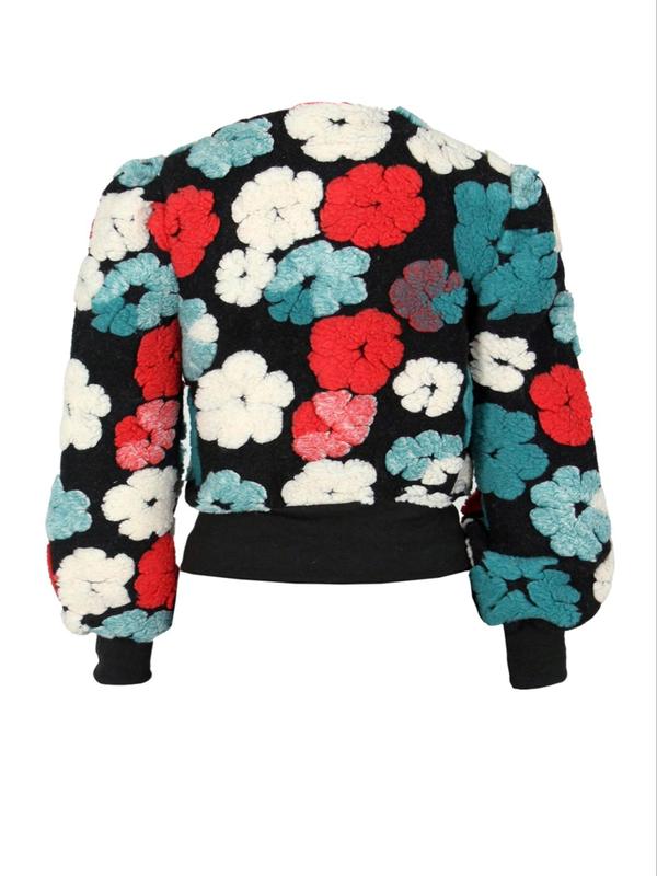 Women's Floral Print Button Front Jacket, Casual Long Sleeve Outerwear for Fall & Winter, Ladies Clothes for Daily Wear