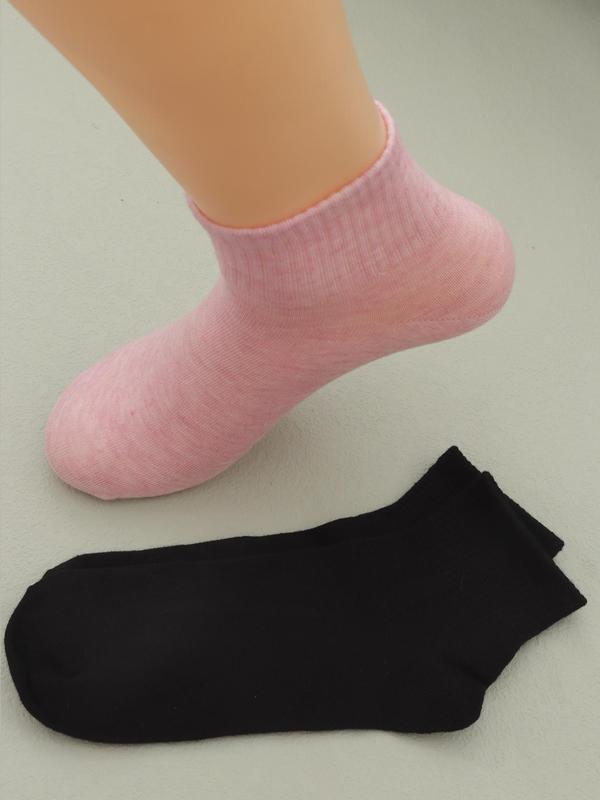 Women's 10 Pairs Comfortable Solid Soft Ankle Socks, Basic Simple Breathable Comfy Socks for Daily Wear, Women's Socks for All Seasons