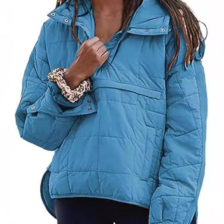 Women's Oversized Hooded Puffer Jacket - Lightweight Quilted Dolman Long Sleeve Winter Coat - Womenswear, Tops