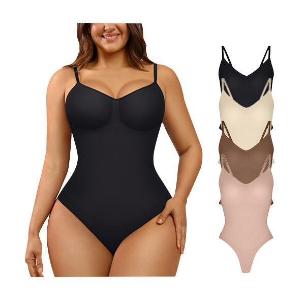 FeelinGirl Seamless Covered Bust Jumpsuit Thong Bodysuit Fit Slimming Comfort  Womenswear Breathable Hip