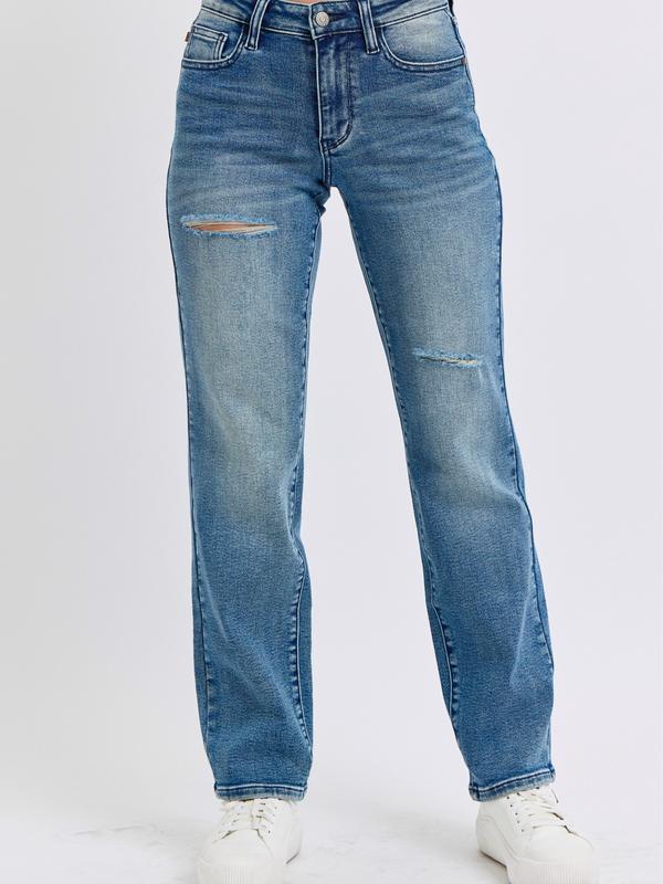 Anahi Dad Mid Waist Judy Blue Stretch Jeans