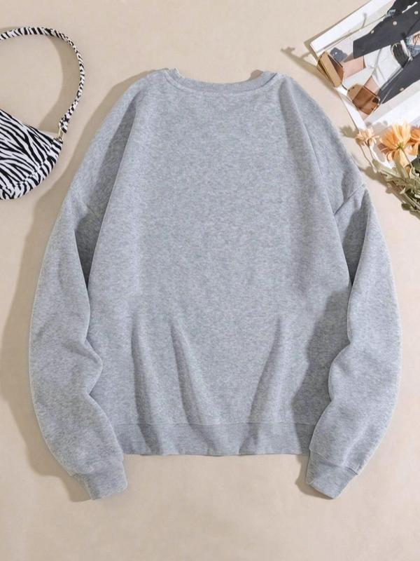 Women's Raccoon Print Crew Neck Sweatshirt, Casual Loose Long Sleeve Pullover for Fall & Winter, Women's Clothes for Daily Wear