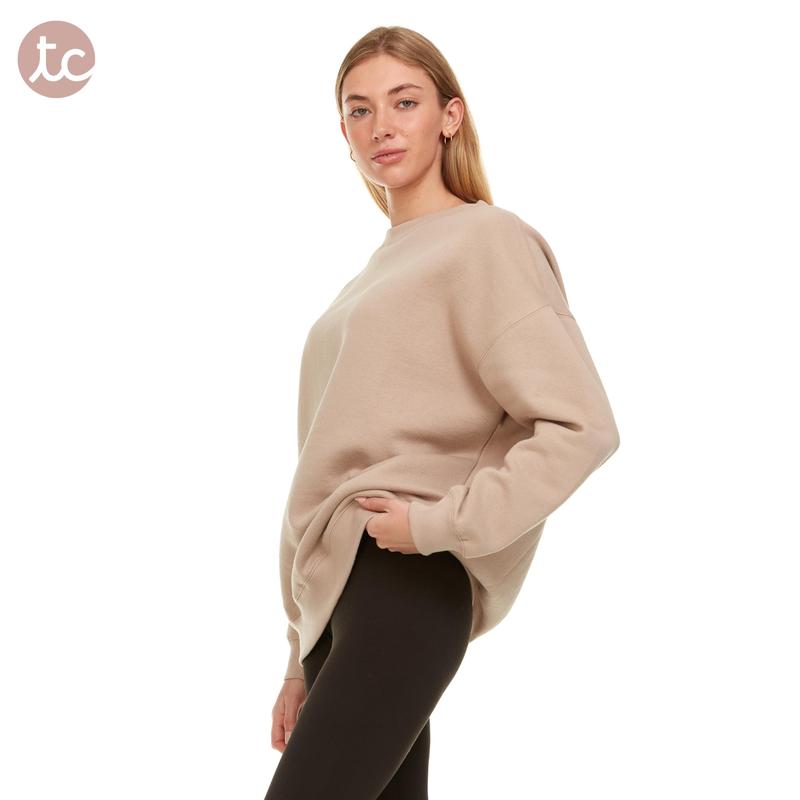 Threads Connect Oversized Sweatshirt for Women – Crewneck Fleece Pullover Soft Trendy Sweatshirt