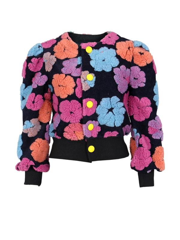 Women's Floral Print Button Front Jacket, Casual Long Sleeve Outerwear for Fall & Winter, Ladies Clothes for Daily Wear