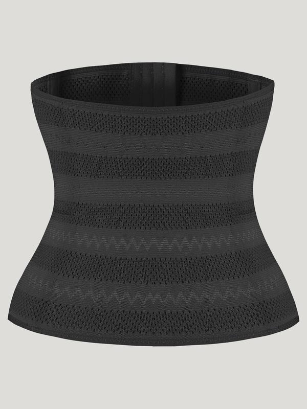 Women's Sexy Solid Waist Trainer, Hook And Eye Waistband Compression Shapewear Waist Trainer, Comfort Womenswear for Lady, Adjustable Breathing Corset Weight Loss Girdle