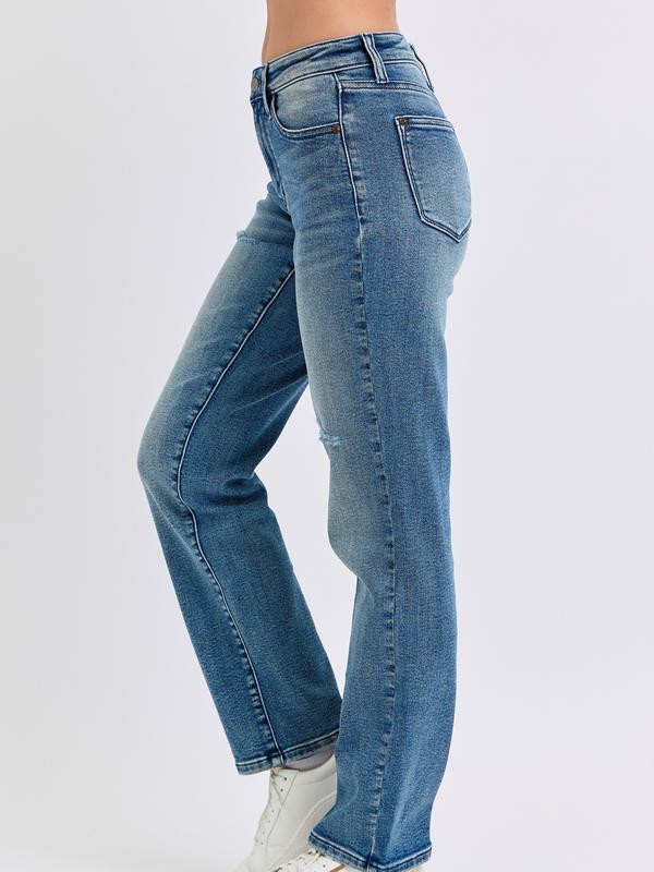 Anahi Dad Mid Waist Judy Blue Stretch Jeans