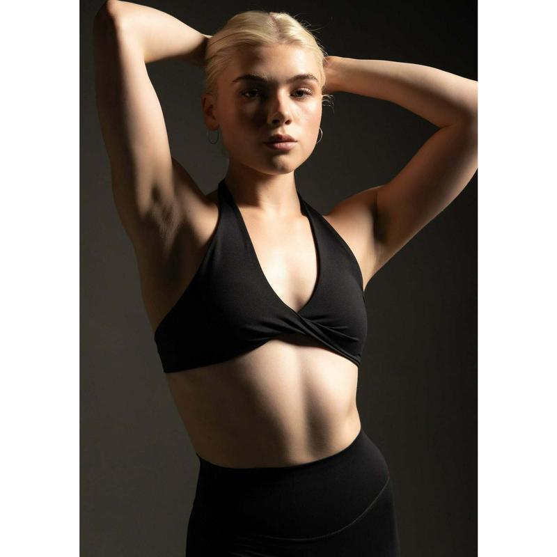 Alpha Black Halter Twist Bra