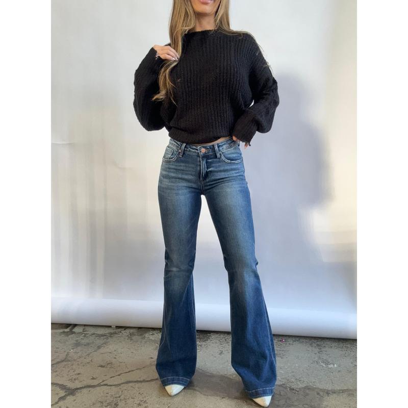 Just Right Low Rise Flare Jeans with Pockets