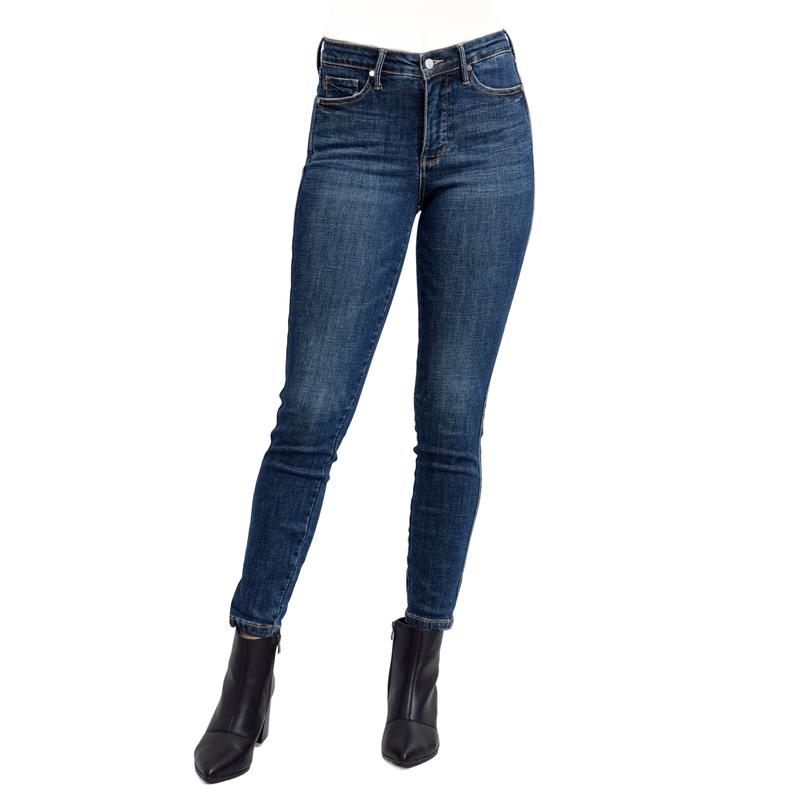 JUDY BLUE MID RISE TUMMY CONTROL VINTAGE WASH SKINNY JEANS