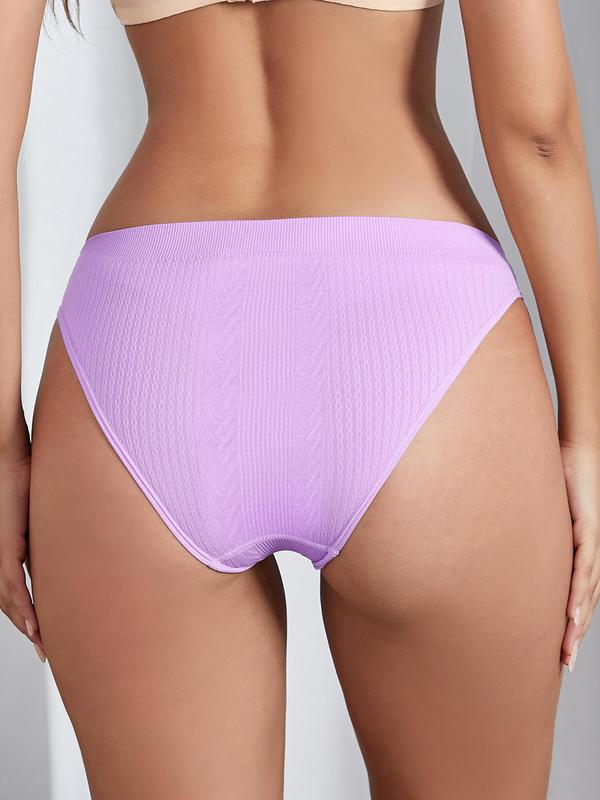 Women's Solid Color Seamless Panty, Breathable Comfortable Knicker for Daily Wear, Women's Underwear for All Seasons