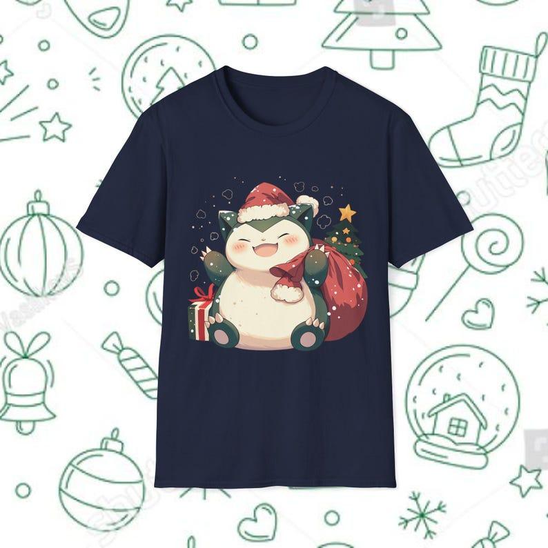 Snorlax Anime Christmas Shirts, Christmas Family Shirts, Merry Christmas Gift Idea, Pokemon Christmas T-Shirt, Christmas Squad Shirts, Menswear Top, Womenswear Top