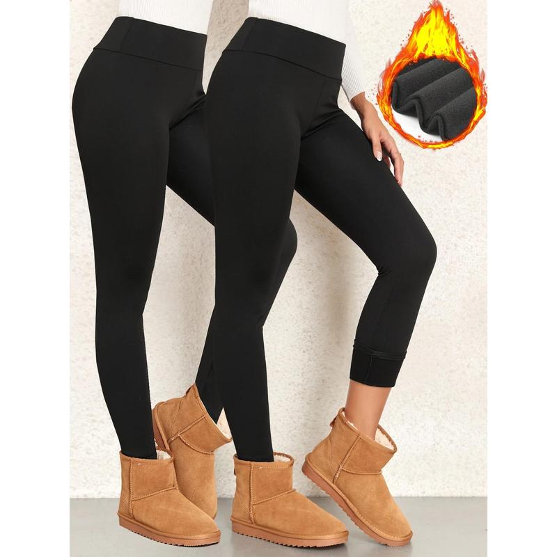 2PCS Warm Winter Leggins Womens Gym Black Velvet Leggings High Waist Classic Casual Autumn Pants Fashion Compression