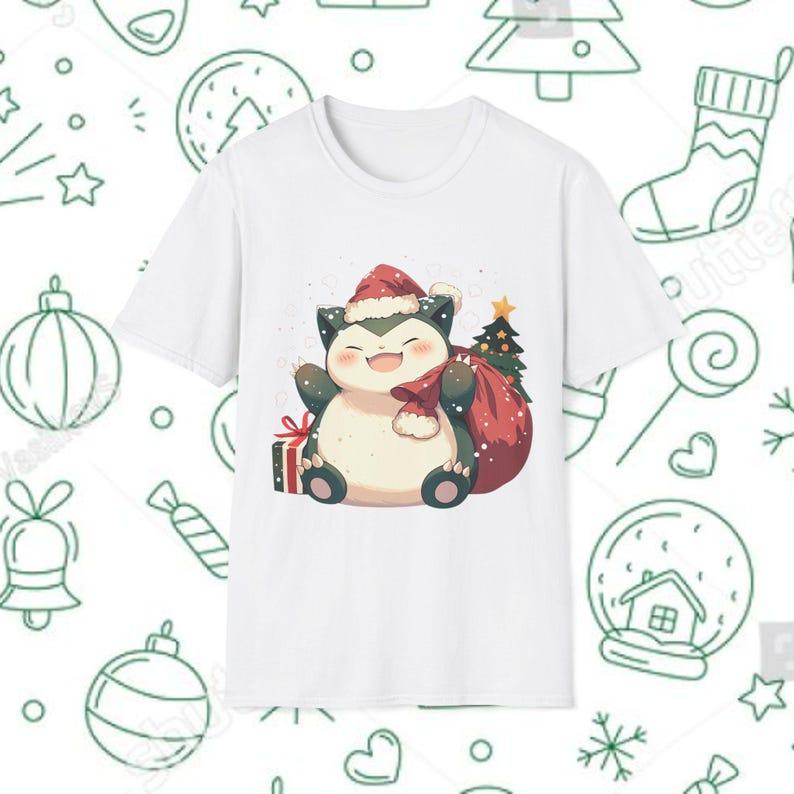 Snorlax Anime Christmas Shirts, Christmas Family Shirts, Merry Christmas Gift Idea, Pokemon Christmas T-Shirt, Christmas Squad Shirts, Menswear Top, Womenswear Top