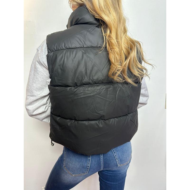 Winter Whispers Matte Puffer Vest Coat