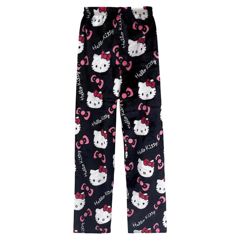 Anime Pajamas Pants Women's Girls Fashion Cartoon Cat All Character Print Flannel Lounge Sleep Bottoms Pajama Pants Christmas Comfy Sleep Bottoms