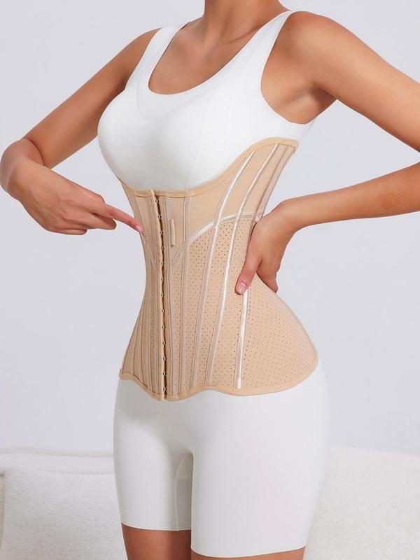 Women's Solid Color High Stretch Four-breasted Corset Belts, Comfy Breathable Tummy Control Shaper, Waist Cincher for Women