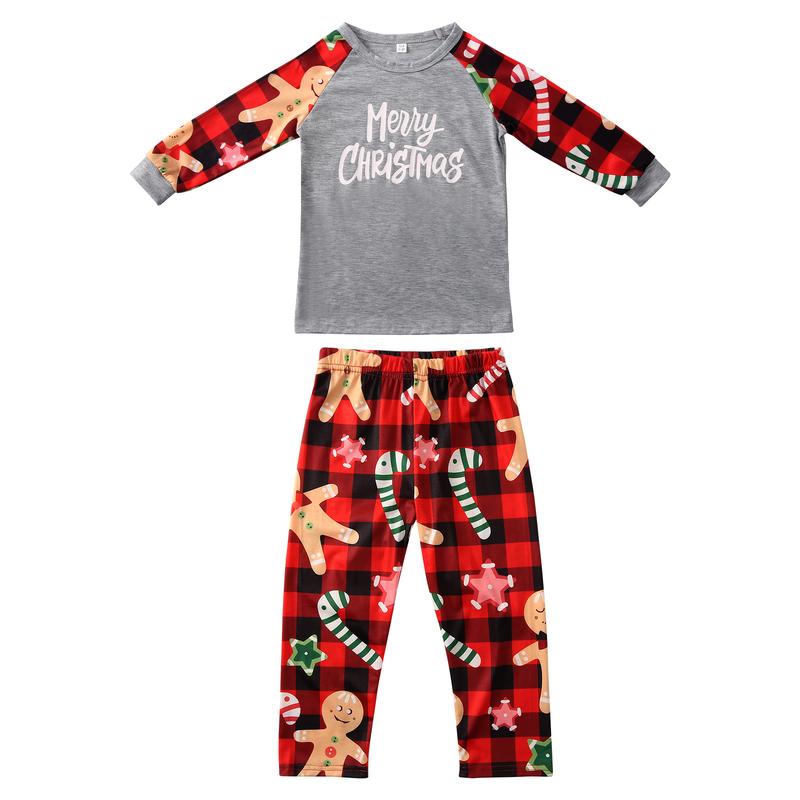 Family Matching Pajamas Set Merry Christmas Letter Print Dad Mom Kid Baby Xmas Sleepwear Pjs Jammies Set