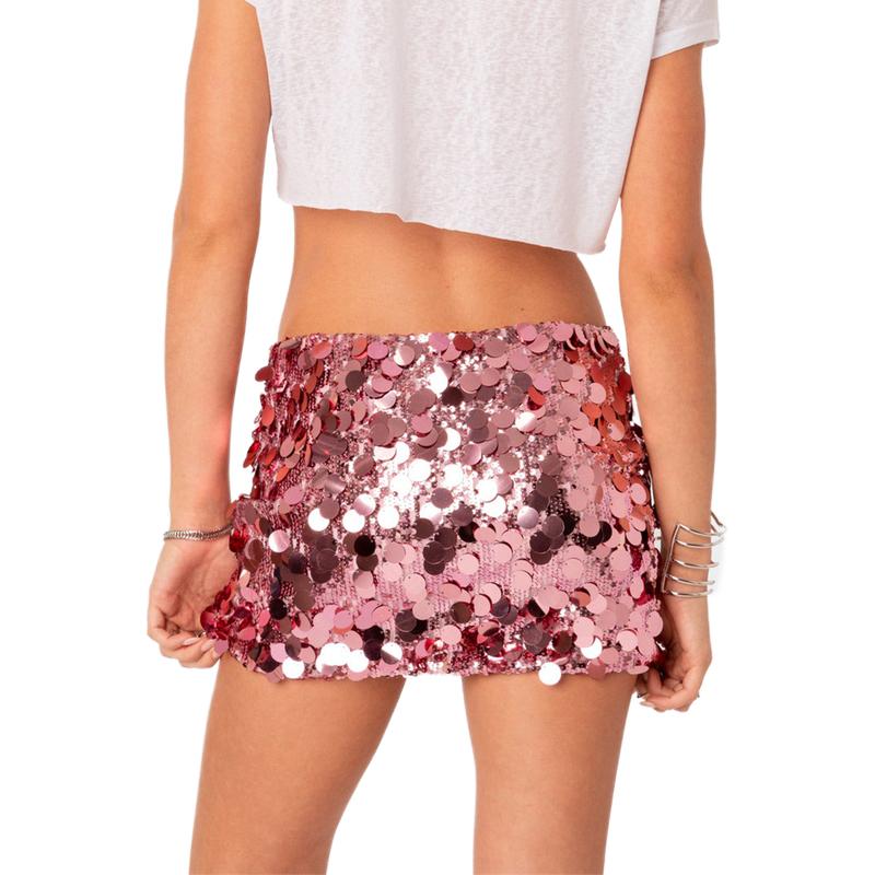 Women Wrapped Skirts Sequined Dance Street Club Party Short Skirt Summer Spring Fall Skirt