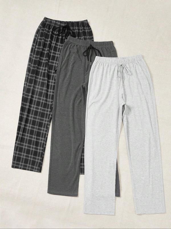 Women's Letter & Plaid Print Drawstring Waist Sleep Pants, Casual Comfy Pajama Bottoms for All Seasons, Summer Wear 2024, Loungewear for Women, Pajama Set for Lady, Homewear, Girl in Pajama Pants