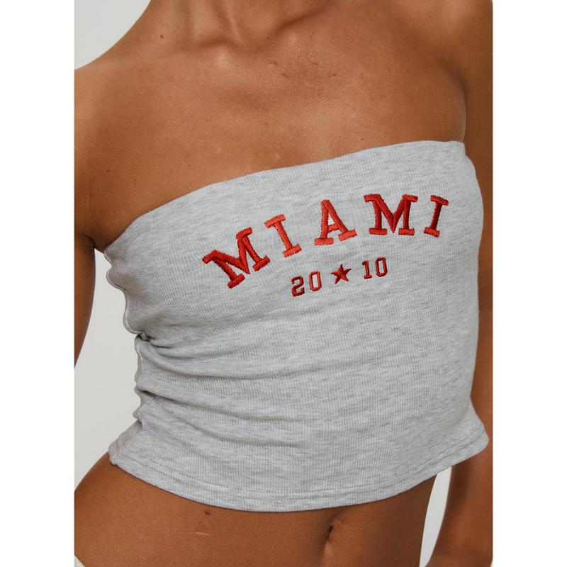 In Miami Strapless Top Grey