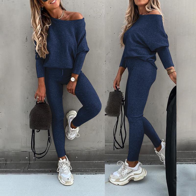 ChicMe Women's 2 Piece Lounge Outfit Long Sleeve Pullover Tops Drawstring High Waisted Pants Set Tracksuit Breathable Casual