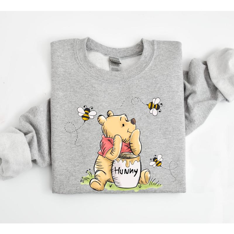 Vintage Pooh Sweatshirt, Wiinnie The Pooh and Friends Sweatshirt, Family Matching Sweater, Bear and Honey Shirt 867j