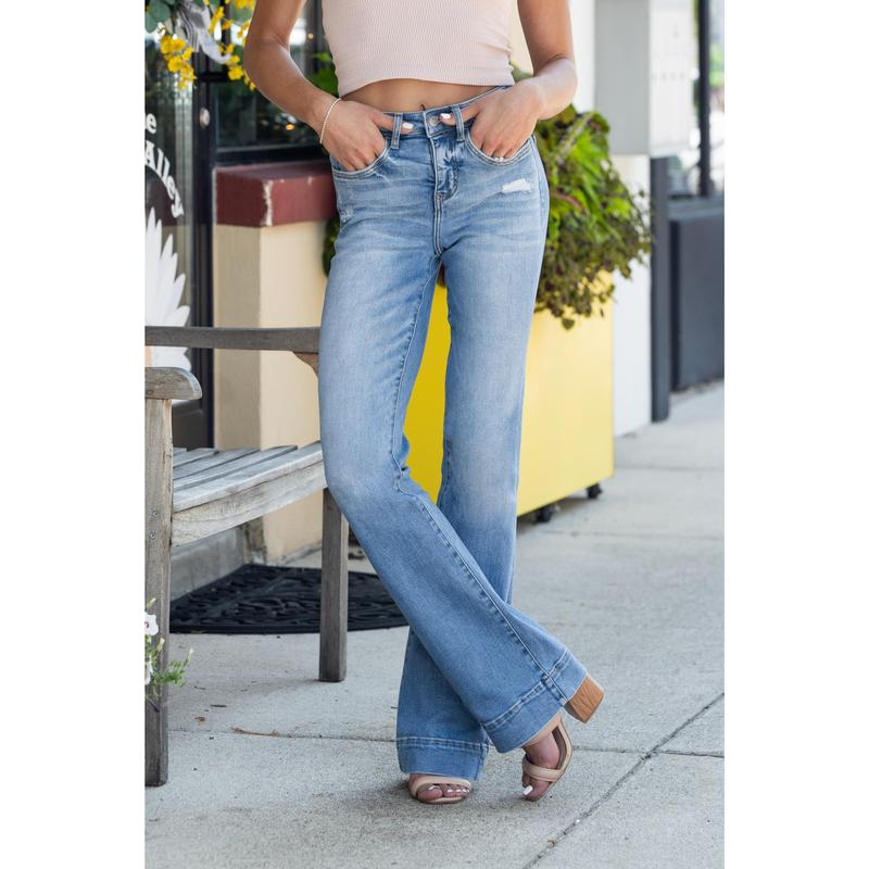 2 LENGTHS The Alexis from Lovervet: High-Rise Tummy Control Relaxed Flare Denim Fabric Fit