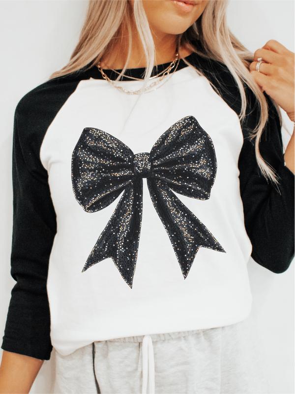 Black Bow ~ Unisex Apparel Relaxed Fit Printed in the USA Clothing Womenswear Casual and Comfortable