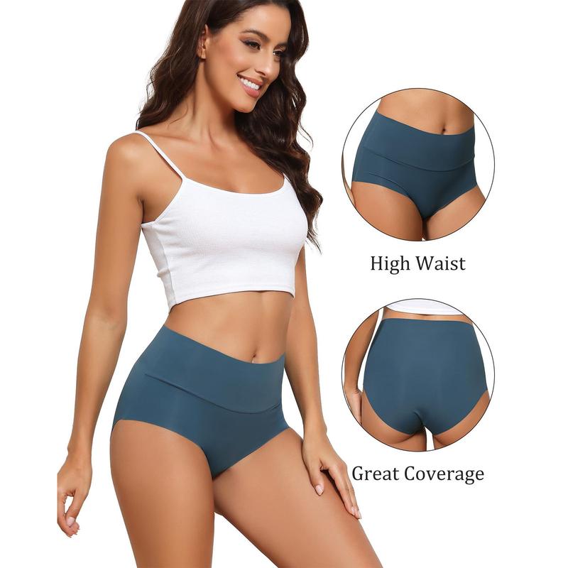 LEVAO High Waist Seamless Underwear Full Coverage Brief No Show Panties Sexy Comfortable Pantie Multi 6 Pack S-XXL Panty Womenswear