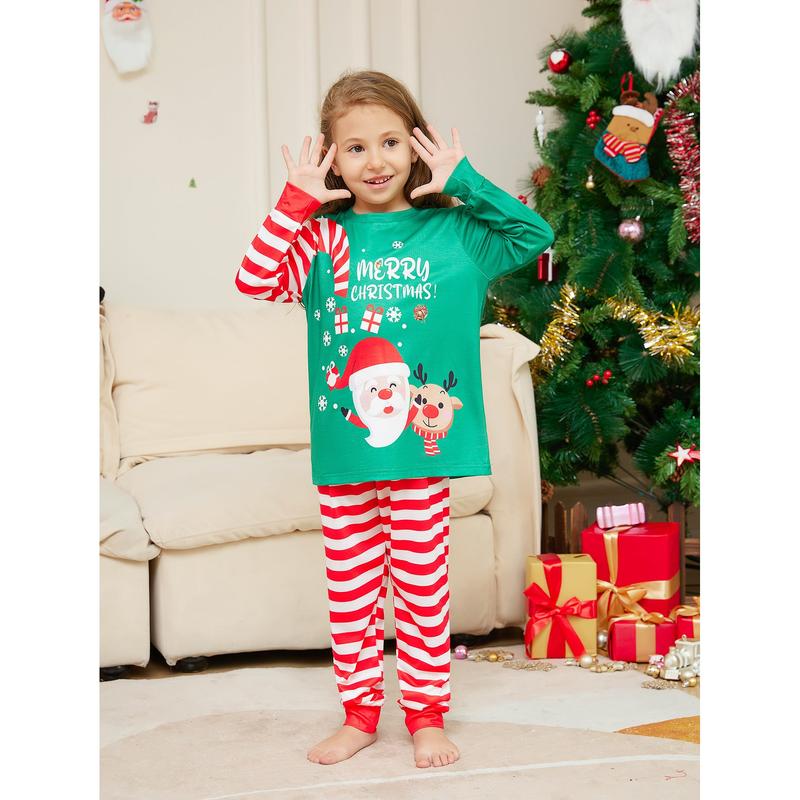 Cartoon Santa Claus Letter Printing Parent-child Christmas Pajamas Home Wear Suit