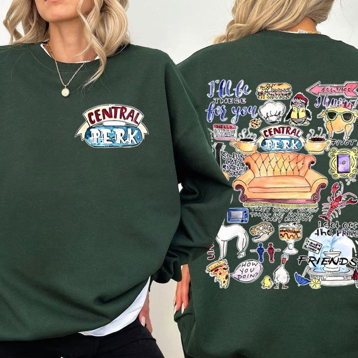 Central Perk Sweatshirt - Hoodie - Tshirt, TV Show Friends Sweater, Friends Series Sweatshirt, Friends Inspired Holiday Sweatshirt, Full Colors